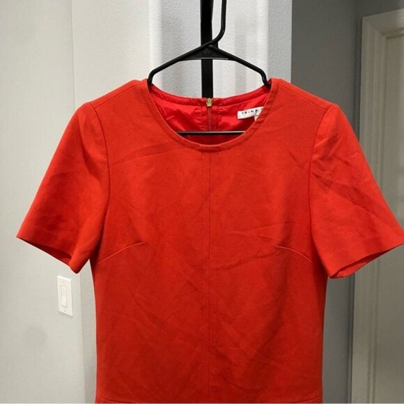 Trina Turk Dress Size 4 Red Caicos Shift Mini Mod 60s Style Pocket Front - Picture 3 of 12